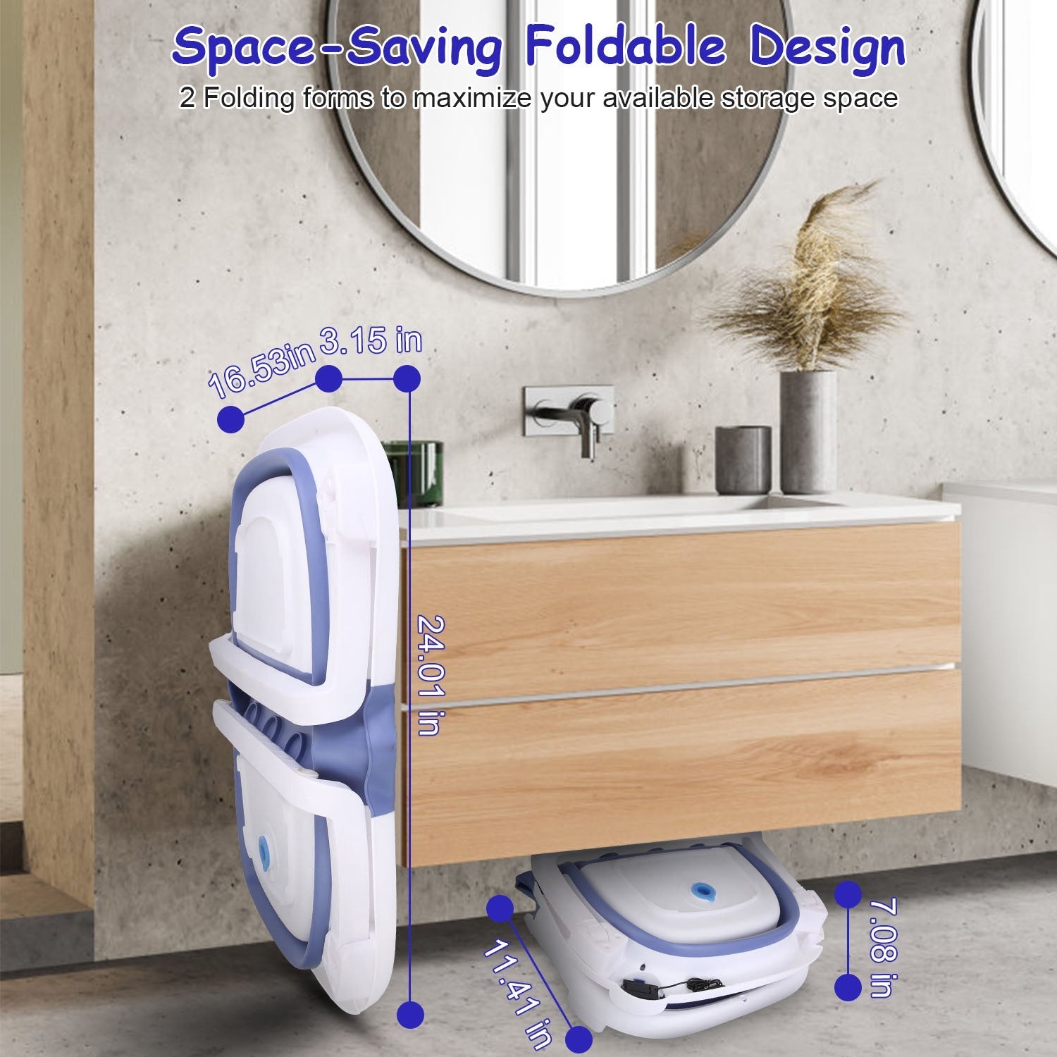 1Pc Baby Bath Tub With Thermometer Collapsible Travel Friendly 0 To