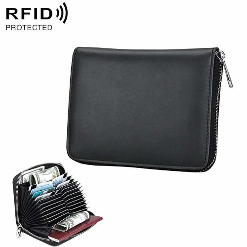 AMZER Anti-Magnetic RFID Multi-functional Genuine Leather Credit Card