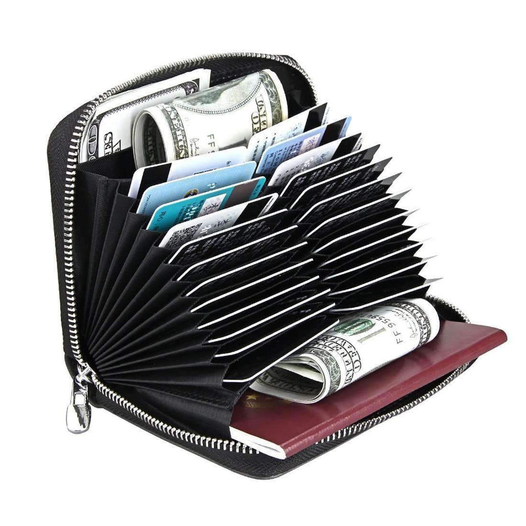AMZER Anti-Magnetic RFID Multi-functional Genuine Leather Credit Card
