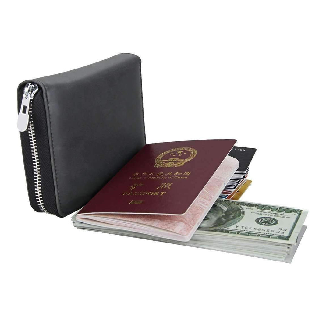 AMZER Anti-Magnetic RFID Multi-functional Genuine Leather Credit Card