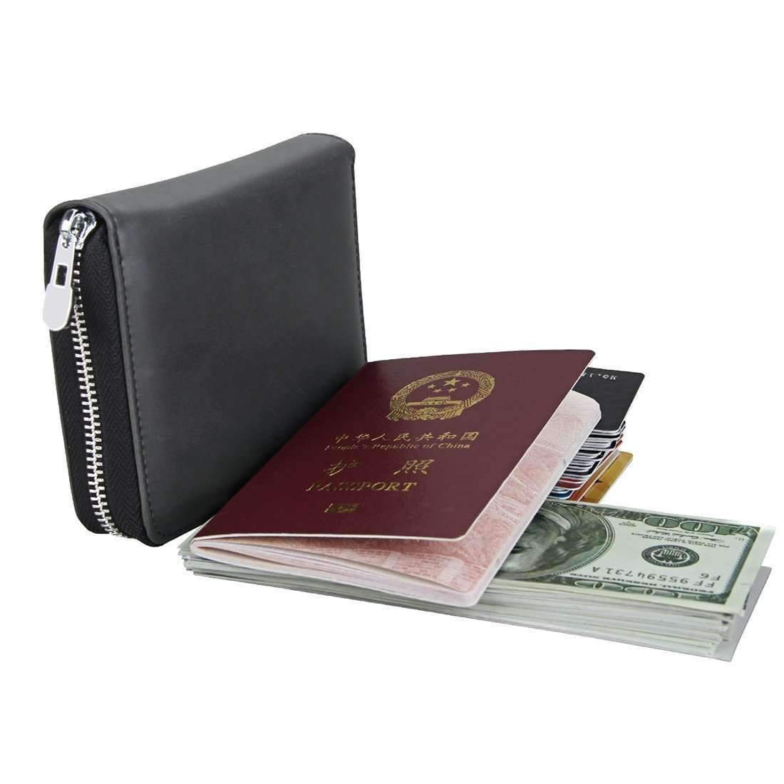 AMZER Anti-Magnetic RFID Multi-functional Genuine Leather Credit Card