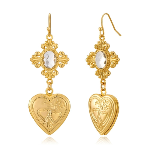 Palace retro temperament earrings, Spring and Autumn fashion peach