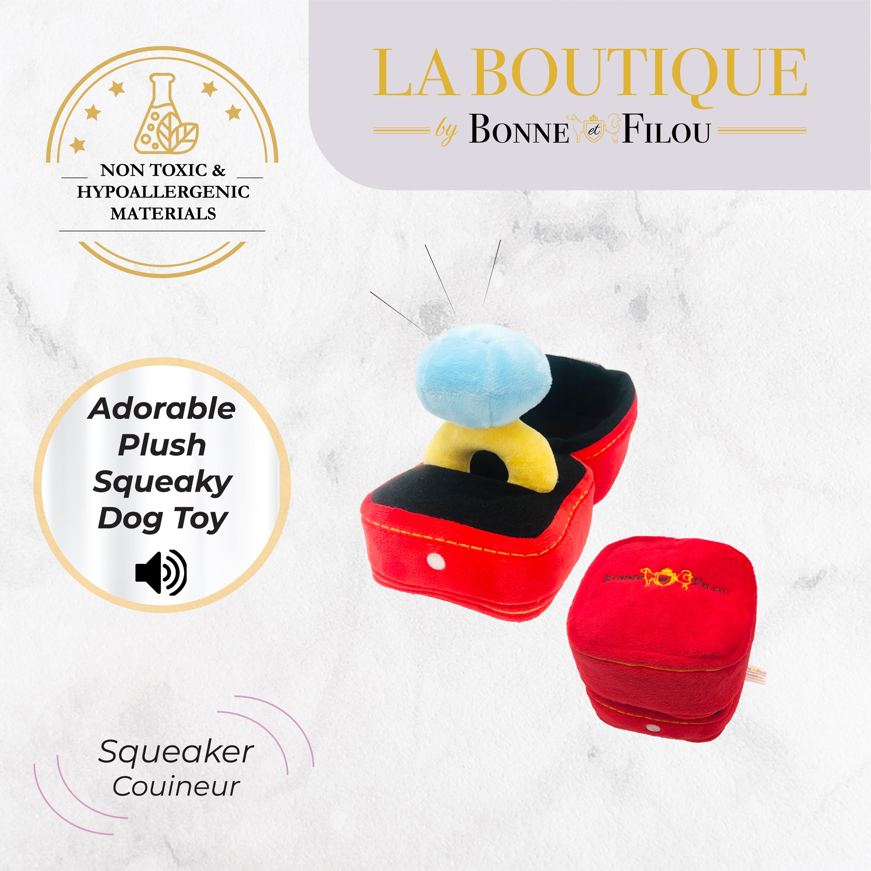 Engagement Diamond Ring Plush Dog Toy Set