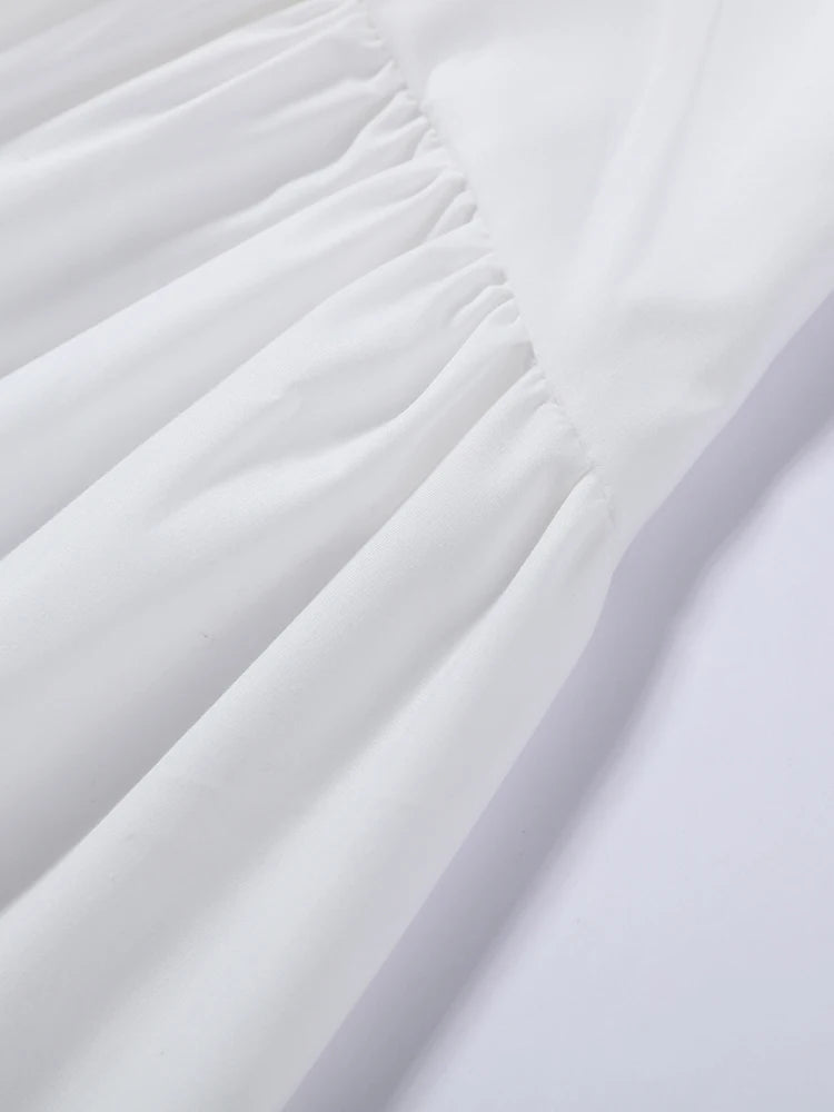 Minimalist White Boat Neck Midi Dress Women Elegant Cap Sleeve A-line Flare Eyelet Embroidery Vestido Wedding  Formal Party Gown