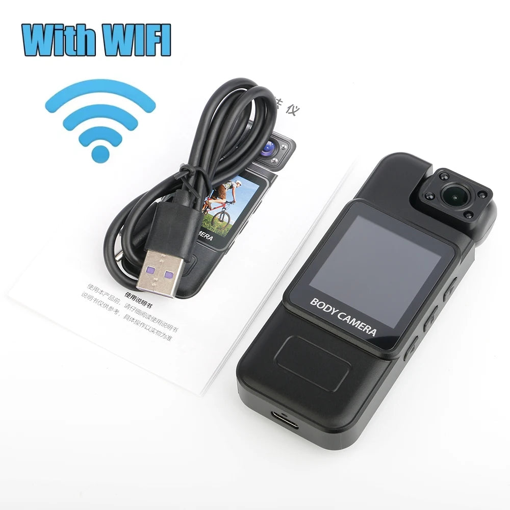 4K HD WiFi Mini Camera Portable Digital Video Recorder Color Screen Wearable Camera Night Vision Police Cam Small Bike Camcorder