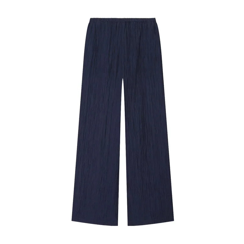 Women's Lace Up Blouses Pants Sets V-neck Long Flare Sleeve Tops Wide Leg Trousers Suit Women 2026 Summer Casual 2 Pieces Set