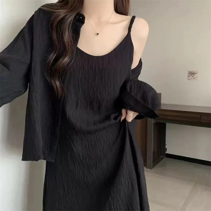 Cami Maxi Dress, French Style Loose Fit Sleeveless Casual Vacation Daily Summer Long Dress