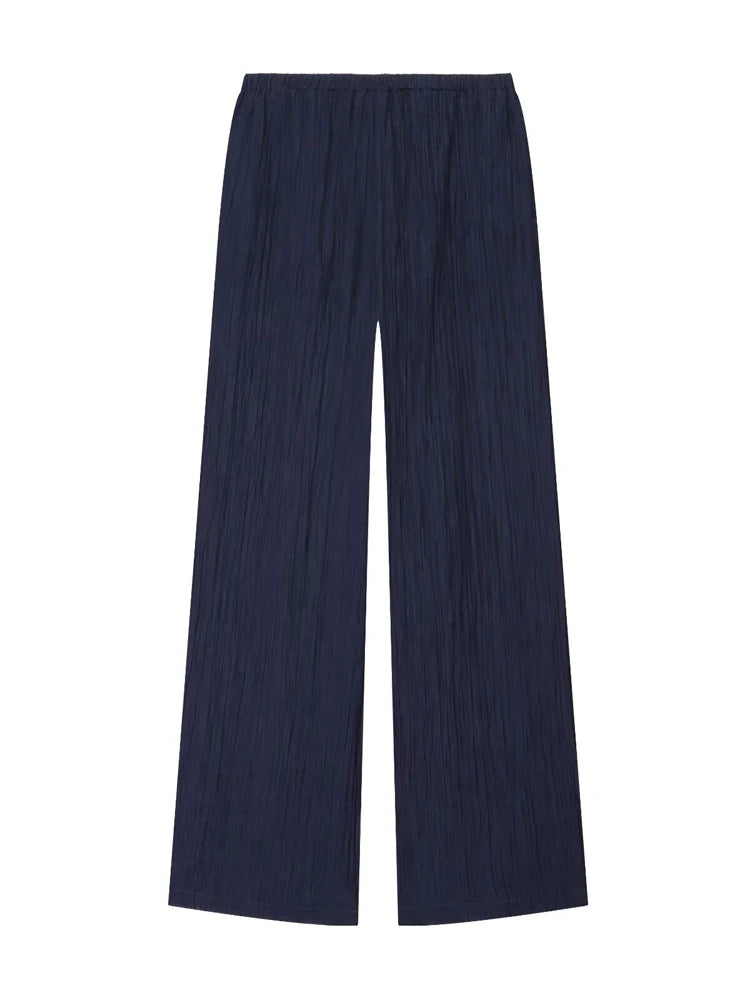 Women's Lace Up Blouses Pants Sets V-neck Long Flare Sleeve Tops Wide Leg Trousers Suit Women 2026 Summer Casual 2 Pieces Set