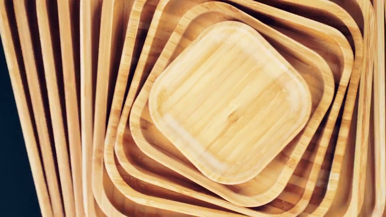 Bamboo Square Platter 14" inch X 14" inch | For Appetizers / Barbecue